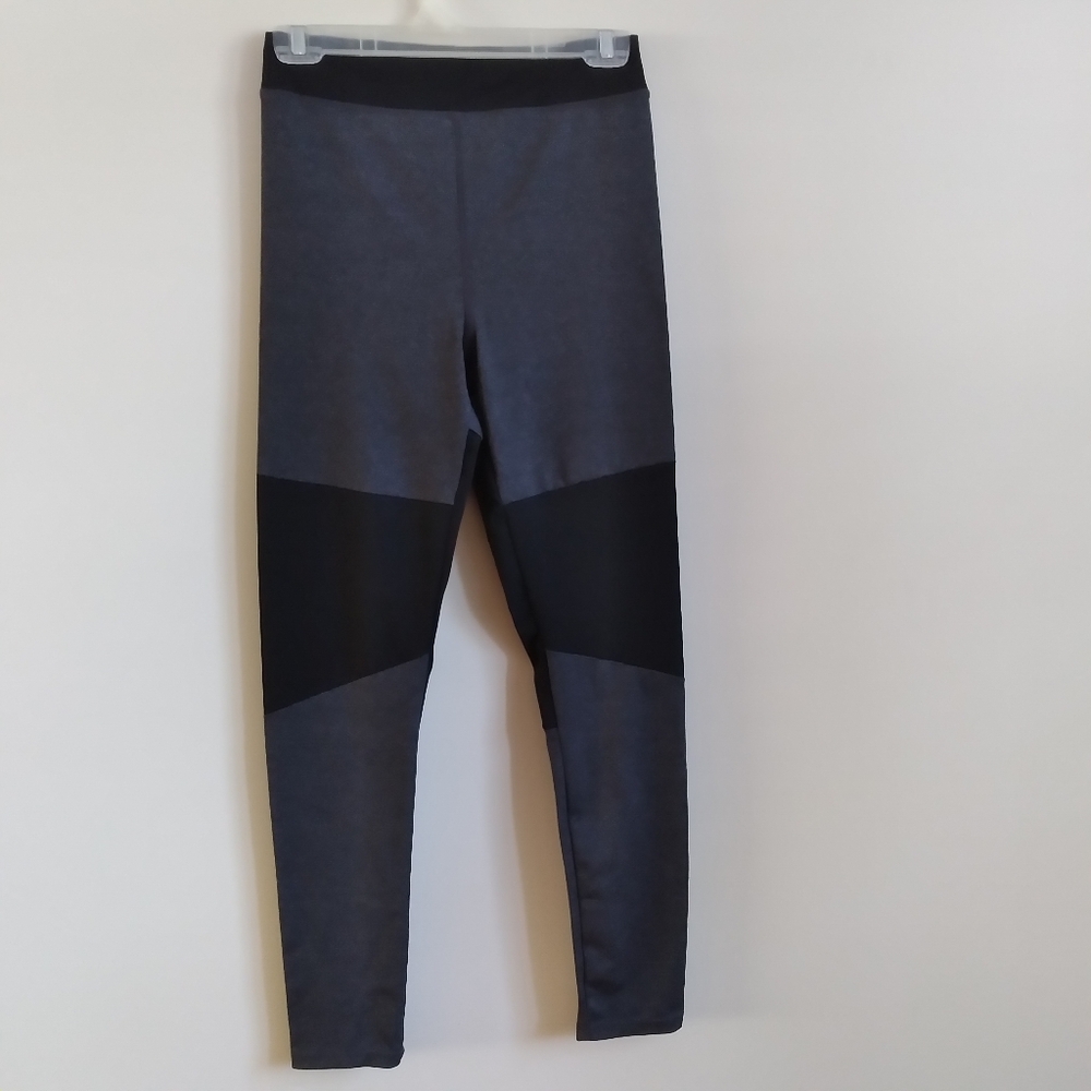 Forever21 M BLK Grey Leggings Activewear Colorblock #324